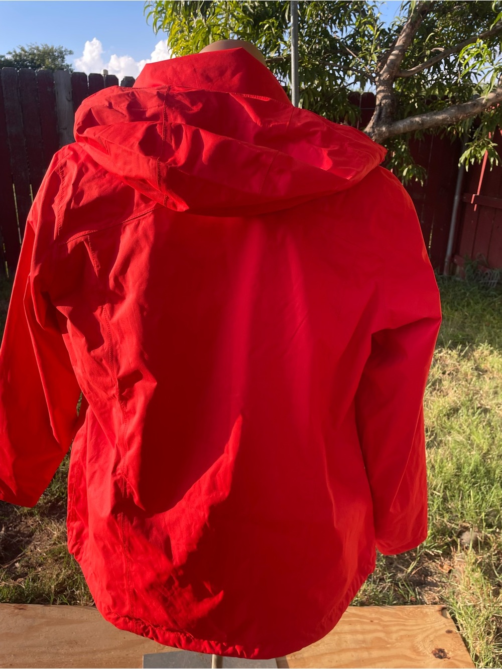 The North Face Red Trench Coat Hooded Shell